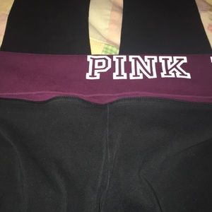 PINK BRAND BLACK LEGGING W RED BAND!